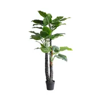 Ev dekor salon gerçek dokunmatik yapay Aglaonema bitkiler Philodendron Caladium antoryum süs yeşil yapay bitki