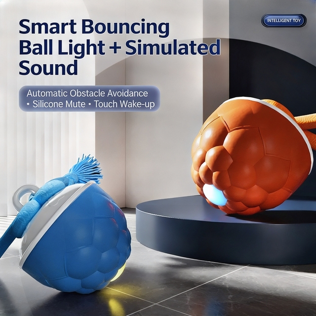 love Home New Smart Interactive Dog Toy Automatic Rolling Ball Realistic Bird Sound Electronic Squeaky Bite Resistant ABS Can