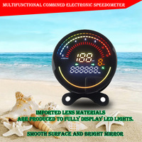 Speedometer Digital LED Retro untuk Motor CG125 dengan Penyesuaian Kecerahan Otomatis, Panel Instrumen Universal