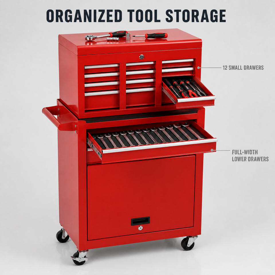 Tool Trolley Cabinet on Wheels Mobile Tool Chest 9 Drawer Aluminum ...