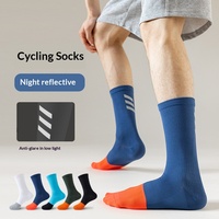 Chaussettes de cyclisme réfléchissantes, absorbant la transpiration, respirantes, résistantes à l'usure, antidérapantes, pour vélo de route, sport, marathon, course nocturne