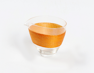 Servidor de té tejido de bambú con logotipo personalizado-Taza de Feria de vidrio de borosilicato con manga térmica, juego de té y café de boca ancha - Product Image 3