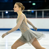 Robe de patinage artistique gris clair à manches longues en maille avec strass pour enfants et adultes, idéale pour les compétitions et spectacles sur glace