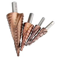 M35 Cobalt 5% Foret étagé 4-12/4-20/4-32mm Triangle Shank HSS-Co Spiral Flûte Métal Foret Trou Cutter Pour Acier Inoxydable