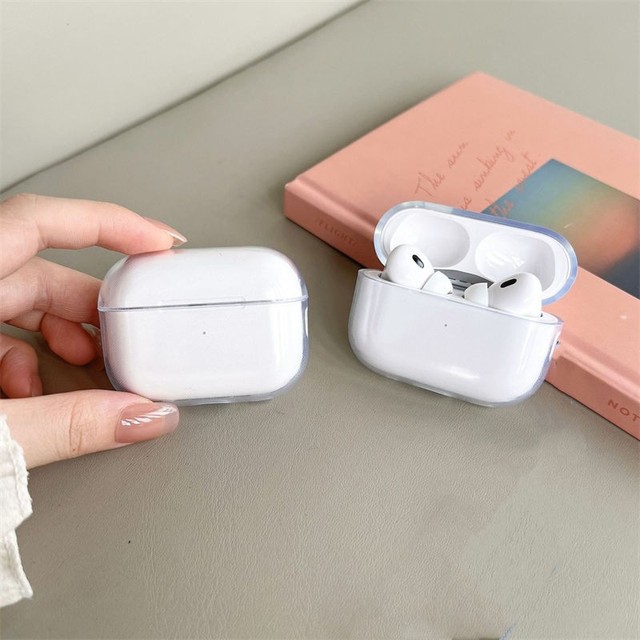 For AirPods 4 wireless earbuds case minimalist transparent TPU soft cover compatible with 2nd and 3rd generation