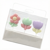 Bougies d'anniversaire BRC en gros, fleurs de tulipes colorées pour la décoration de gâteaux, cadeau de fête