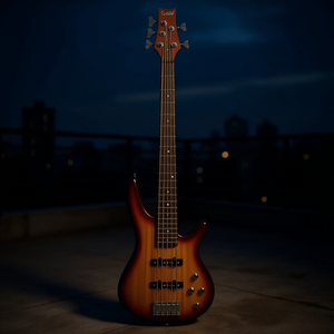 Bajo Eléctrico Glarry GIB de 5 Cuerdas Tamaño Completo con Bolsa, Correa, Púa, Cable y Llave de Ajuste Color Atardecer - Product Image 2