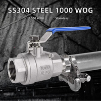 Vanne à boisseau sphérique manuelle XZ 304 en acier inoxydable avec filetage NPT 1/2 po 1000 WOG OEM