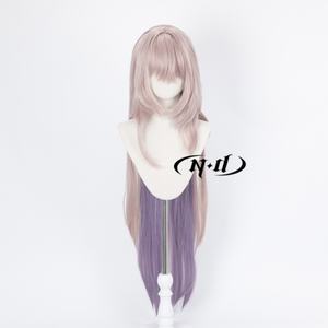 ND <span class=keywords><strong>Herta</strong></span> Cosplay pelucas Honkai Star Rail juego fibra de alta temperatura resistente al calor sintético Comic Con Coser recto marrón claro - Product Image 2