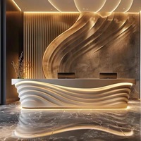 Comptoir d'accueil sur mesure de grande taille, design moderne, pour bureau, hôtel, banque, clinique