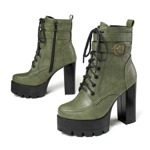 Bestop Designer Brand <strong>Women's</strong> Winter Snow <strong>Boots</strong> Large Size Waterproof <strong>Genuine</strong> <strong>Leather</strong> Lining Lace-Up Closure Non-Slip Thick - Product Image 3