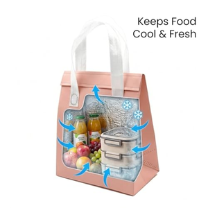 Sac isotherme pour emporter, recyclé, scellé, en film d'aluminium non tissé, résistant à l'huile, pour garder les aliments au chaud - Product Image 4