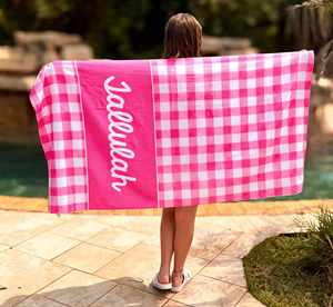 Toalla de Playa Personalizada de Microfibra para Niños, Diseño a Cuadros, Grande, Suave, para Piscina - Product Image 6