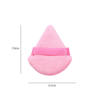 Vente en gros d'outil de beauté en coton avec logo personnalisé Réglage de la poudre Houppettes en velours Cosmétique Houppettes pour visage Triangle en velours doux