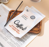 Pochette transparente autoportante pour boissons avec ouverture pour paille, sac refermable à fermeture éclair pour café, jus, smoothies et emballage de liquides