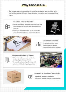 Nouvelle chaise haute pour bébé 3 en 1 pliable en un clic, 8 vitesses de réglage de la hauteur et du dossier/repose-pieds/assiette - Product Image 4
