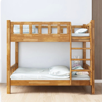 Lit superposé moderne en bois massif naturel pour enfants, meubles de chambre à coucher pour enfants, gain de place, cadre de lit double simple et durable