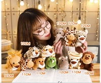 Promotion : Jouets en peluche Kawaii Animaux de la jungle – Singe, Tigre, Lion, Éléphant – Porte-clés en peluche doux et pas cher