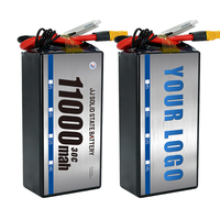 Batterie Lipo Haute Puissance pour Drone FPV 11000mAh 12000mAh 4S 6S 70C, Pack de Batteries pour Drone de Course Longue Portée, Haute Performance de Décharge