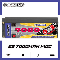 GNB GAONENG 7000MAH 7.4V 2S 140C Baterai LiPo Stick Pack Hard Case 5mm 5.0mm Bullet RC Mobil 1:10 1/10