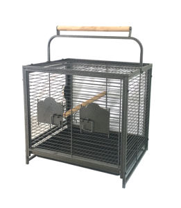Toptan katı desen ferforje Metal evcil hayvan taşıyıcı küçük hayvanlar seyahat kafes kuşlar papağan tavşan seyahat ev kolu ile - Product Image 2