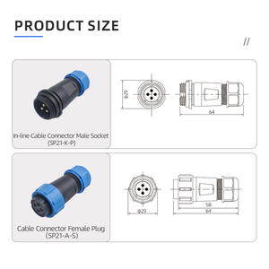 Производитель SP серии IP68 Водонепроницаемый Кабельный разъем 2/3/4/5/6/7/9/12 контактов SP21 стыковочный авиационный штекер высокого качества разъемы - Product Image 3