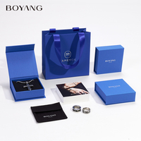 Boîte à bijoux de luxe en papier écologique en forme de livre avec fermeture magnétique, logo personnalisé Boyang, pour boucles d'oreilles, collier, bague