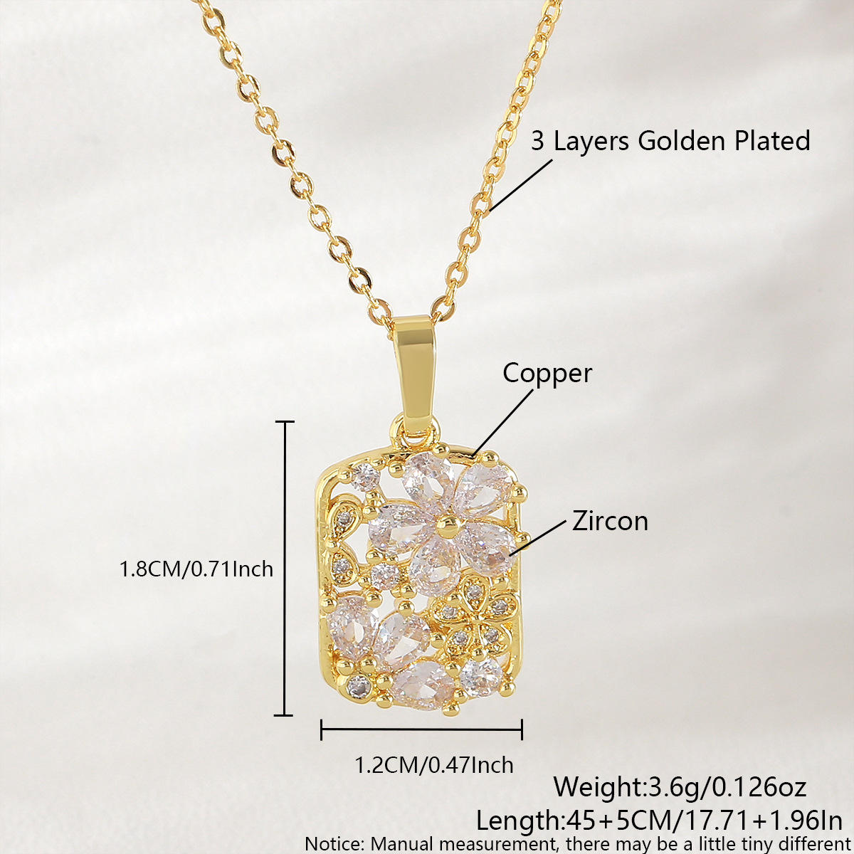 GOLD-1.8*1.2cm square flower