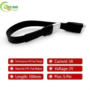 Dual Straight Design 100mm Type-C Male to Female FPC Flexible Flat Ribbon Cable PD Fast Charge Connectors <b>Accessories</b> for iphone - Product Image 2