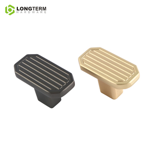 Perlengkapan Furnitur Gagang dan Kenop Lemari Dapur Logam, Gagang Tarik Lemari Kuningan Bertekstur Knurled - Product Image 4