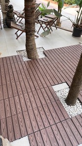 Plancher composite bois-plastique de <span class=keywords><strong>grande</strong></span> taille pour extérieur, imperméable, résistant à <span class=keywords><strong>la</strong></span> corrosion et à l'usure pour patio/<span class=keywords><strong>terrasse</strong></span>/balcon - Product Image 4