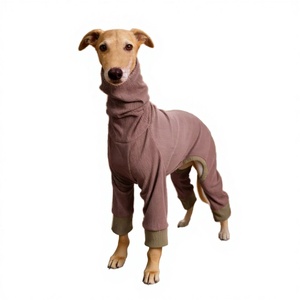 Sudadera de invierno para perro, mono de cuatro patas, cálido, suave, agradable para la piel, con ribete verde, lavable a máquina, para Galgo y Whippet - Product Image 3