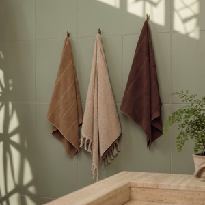Solid Color Cotton Bath Towel Rectangular Woven Plain Style Home Use Beige <b>Brown</b> <b>Tan</b> Towels - Product Image 3