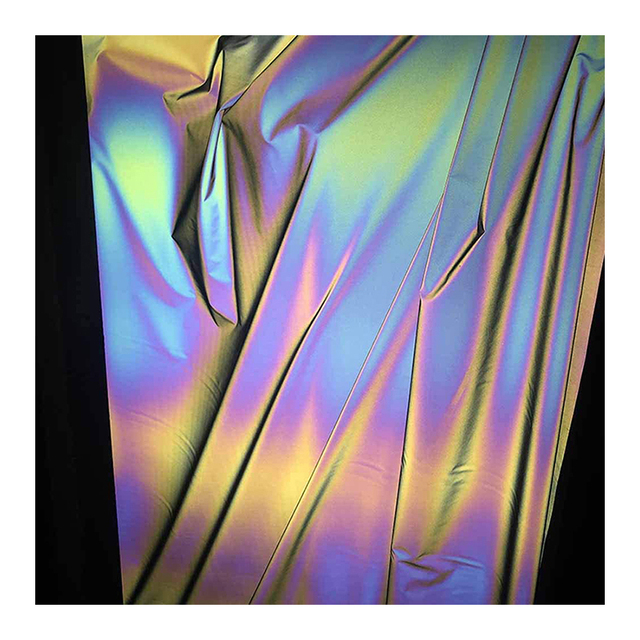 2021 1M3 Width 100% Polyester Holographic Iridescent Rainbow Reflective Fashion Fabric for Fashion Clothing