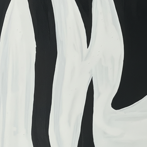 Conception d'affiche peinte d'art de mur de rayures noires et blanches modernes - Product Image 1