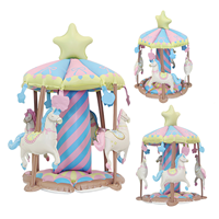 Ballon en aluminium 3D carrousel en gros, ballon Mylar mignon en forme de manège pour la décoration de table et de fond de fête d'anniversaire pour enfants CPC/CE