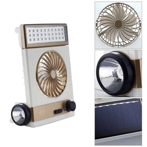 Lámpara Solar Multifuncional para Exteriores con Ventilador, Linterna Portátil, 30 LED Recargables, Lámpara de Escritorio con Ventilador de Energía Solar - Product Image 6