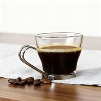 Mug en verre personnalisé avec poignée en acier inoxydable, cadeau d'affaires classique pour le latte, l'eau, le lait, le café, le thé et l'espresso