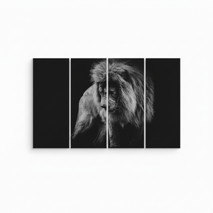 Art photo Lion majestueux : Toile imprimée pour une décoration élégante, LOT DE 4 TOILES - Product Image 2