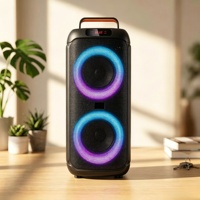 Oudiobop Enceinte de Fête Double 6,5 Pouces Sans Fil Bluetooth Audio Spectacle Lumineux LED RGB 40W Appairage TWS Performance Scénique