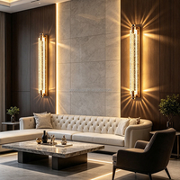 Applique murale de luxe en cristal long, dorée, à LED, luminaire décoratif pour villa, salon, hall d'hôtel, chambre, couloir