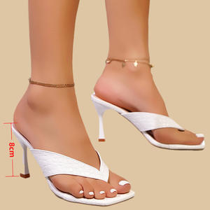 Chaussons à talons hauts pour femmes, vente en gros directe d'usine, bout carré, talons hauts, haute qualité - Product Image 3