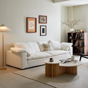 أريكة زايشاين الإيطالية الحديثة الفاخرة ثلاثية المقاعد من الكتان الأبيض، طقم أريكة معياري لغرفة المعيشة على شكل حرف L قابل للغسل، أريكة سحابية للشقق والفلل - Product Image 3