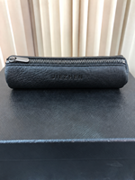 Étui à crayons cylindrique en cuir PU avec logo personnalisé, fermeture éclair, porte-stylos, pochette de rangement pour maquillage