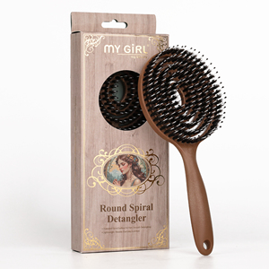 <span class=keywords><strong>MY</strong></span> GIRL Brosse à cheveux portable et écologique à manche en plastique avec peigne à côtes moelleuses pour cheveux humides et secs Durable pour un usage domestique - Product Image 1