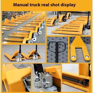 Chariot à palettes XINGJI en acier inoxydable robuste avec roues en nylon pour chariot élévateur, modèle manuel personnalisable pour entrepôts, 20 Terrain - Product Image 2