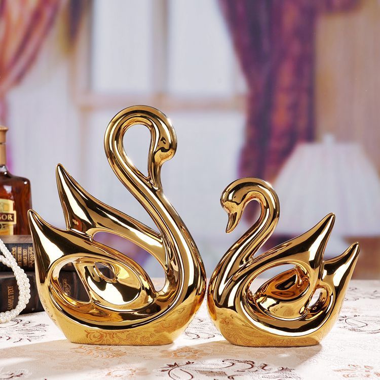 Modern 2PCS Ceramic Swan Statues Home Decor Bookcase Ornaments Office Desktop Figurines Art Deco for Interior Room Decoration · image 5