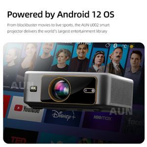 โปรเจคเตอร์พกพา Android 1080p 4K โฮมเธียเตอร์ ซีนีม่า มินิ 3D สมาร์ททีวี ดรอปชิปปิ้ง แบรนด์ราคาถูก คุณภาพระดับมืออาชีพ AUN U002 - Product Image 2