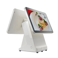 En stock 15 ''Windows Android Linux Caisse enregistreuse double écran tactile avec imprimante 58mm système de point de vente pour salon de vente au détail