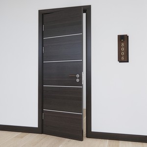 Porte intérieure résidentielle en bois massif de chêne, style européen moderne minimaliste, pour maison - Product Image 6